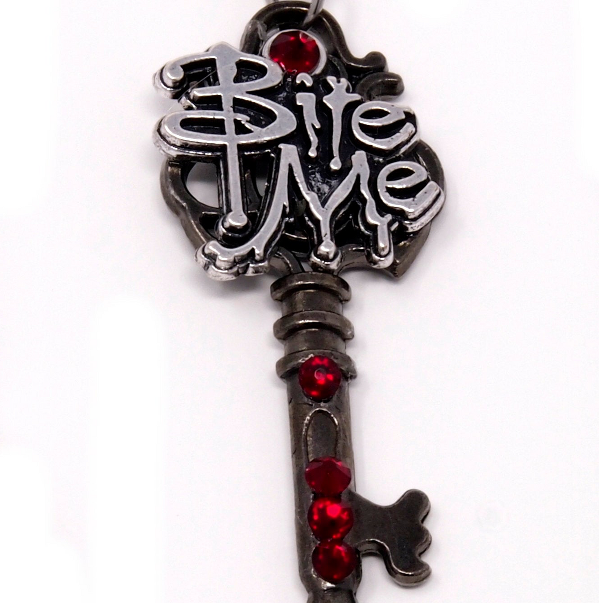 Vampire "Bite Me" Skeleton Key Necklace ~ Halloween Jewelry