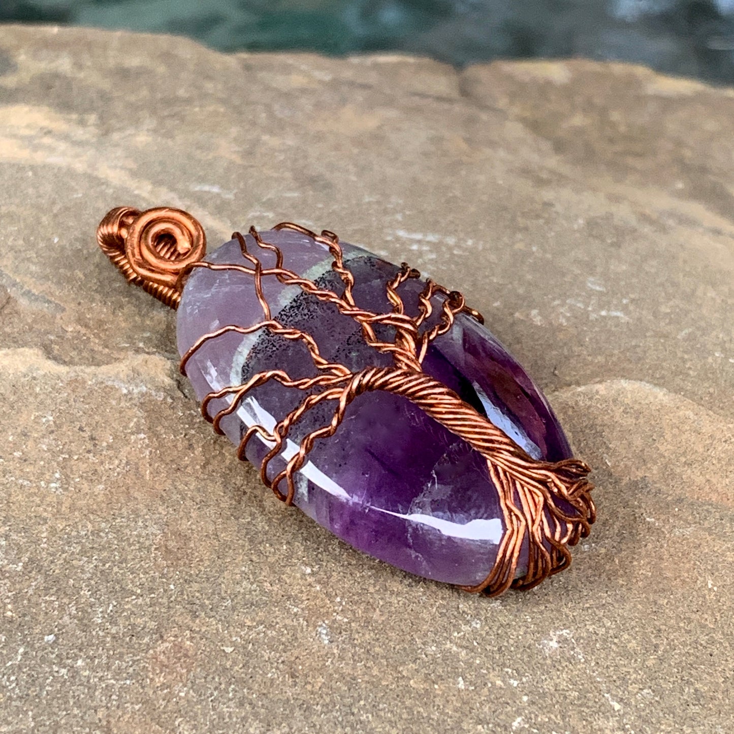 Amethyst Tree of Life Pendant in Copper