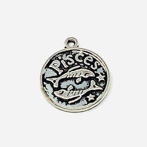 Zodiac Sign Moon Pendant - Silver