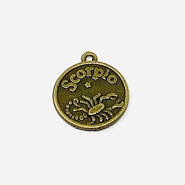 Zodiac Sign Moon Pendant - Bronze