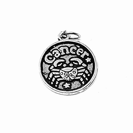 Zodiac Sign Moon Pendant - Silver