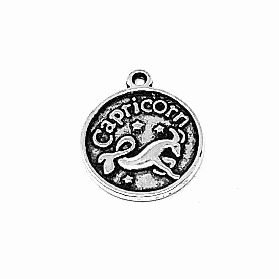 Zodiac Sign Moon Pendant - Silver