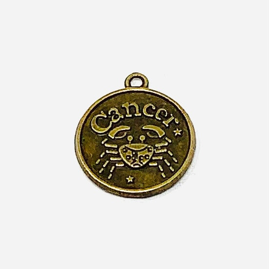 Zodiac Sign Moon Pendant - Bronze