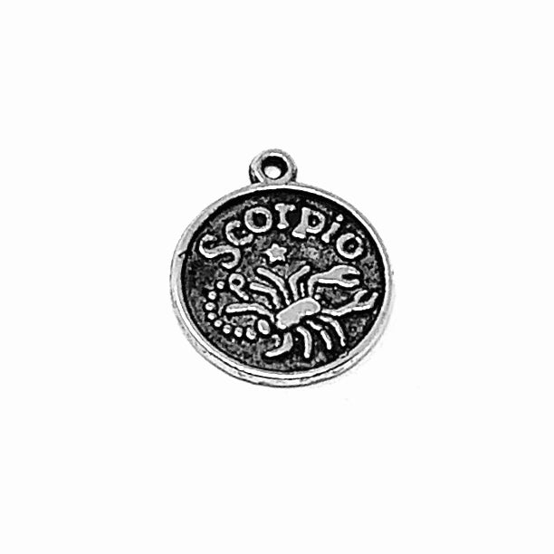 Zodiac Sign Moon Pendant - Silver