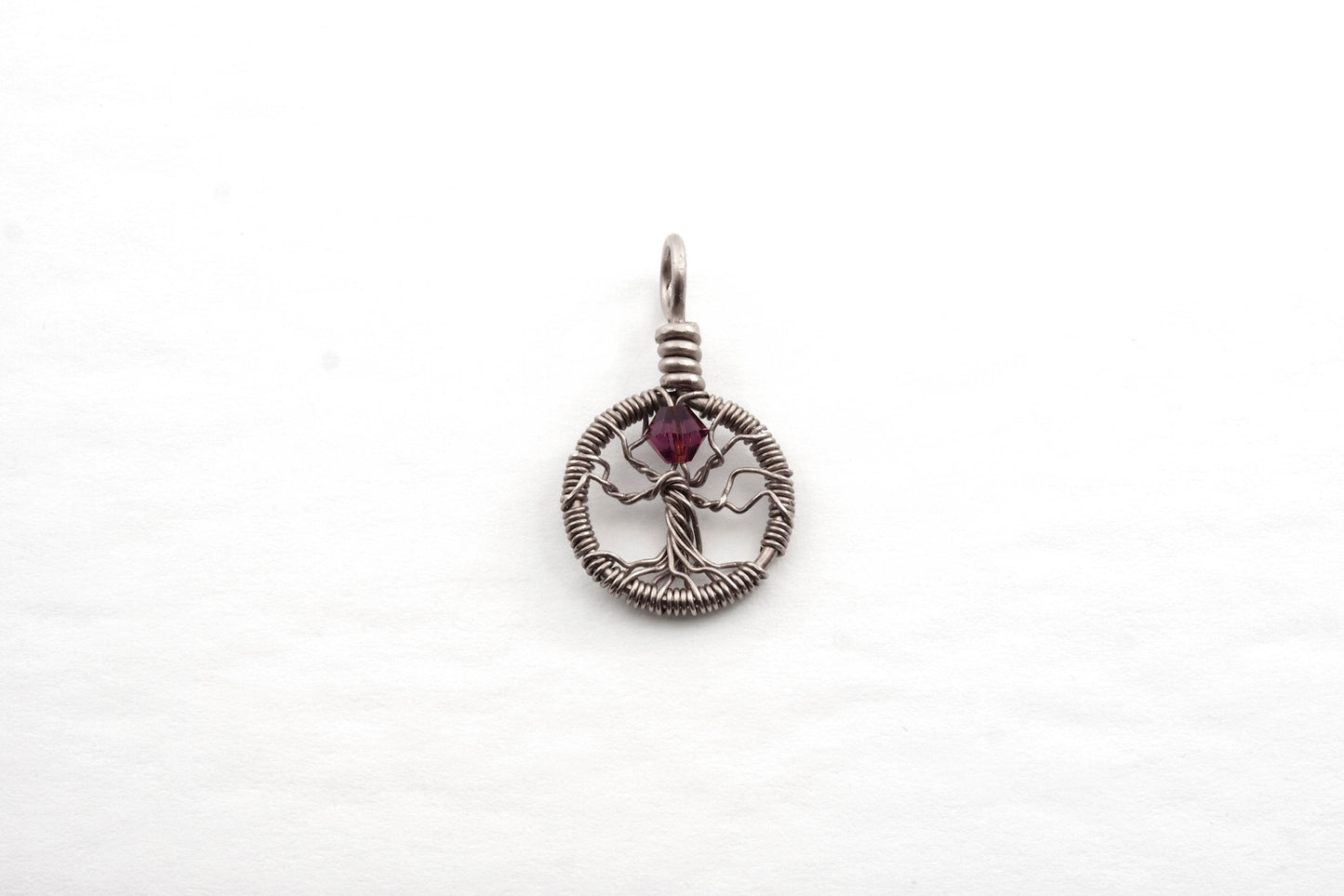 Delicate Amethyst Crystal Tree of Life Pendant ~ February Birthstone