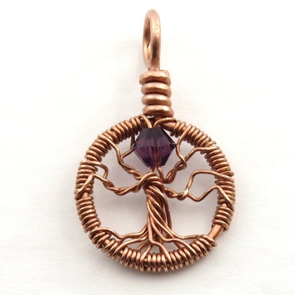 Delicate Amethyst Crystal Tree of Life Pendant ~ February Birthstone