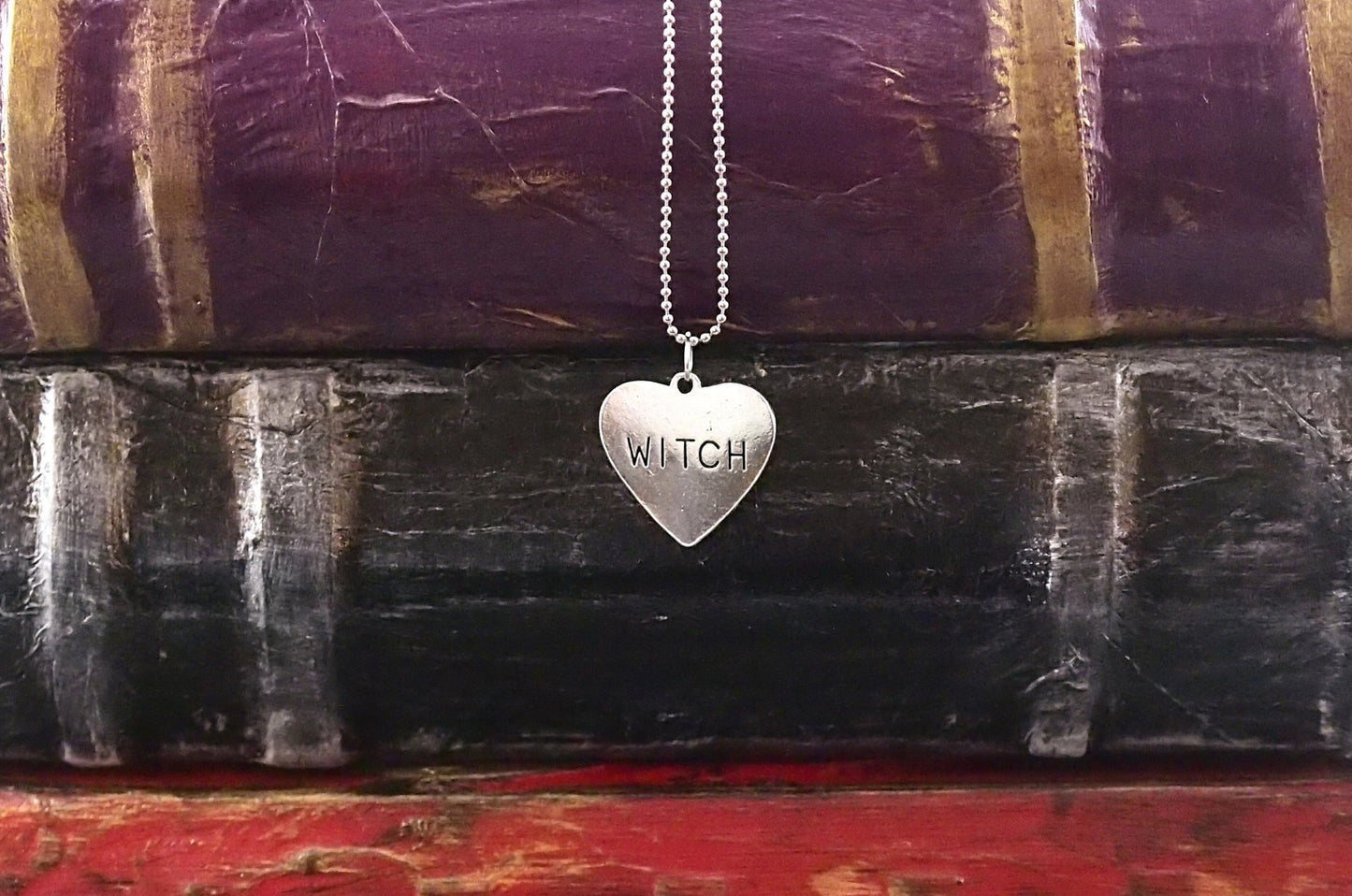 Witch Charm Necklace ~ Heart Amulet