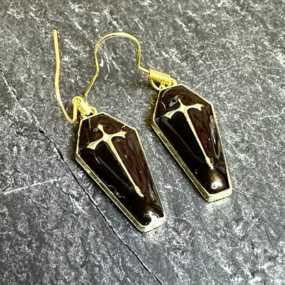 Enamel Coffin Earrings