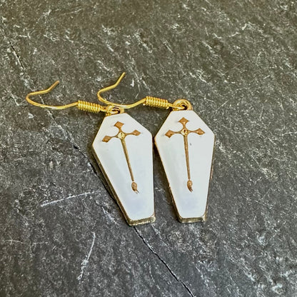 Enamel Coffin Earrings