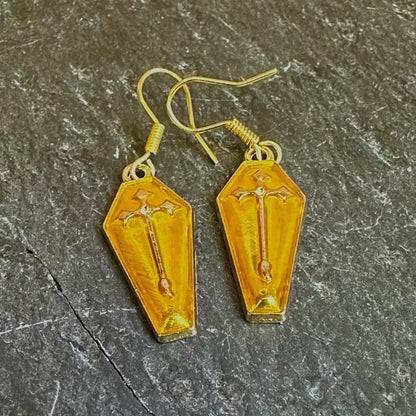 Enamel Coffin Earrings