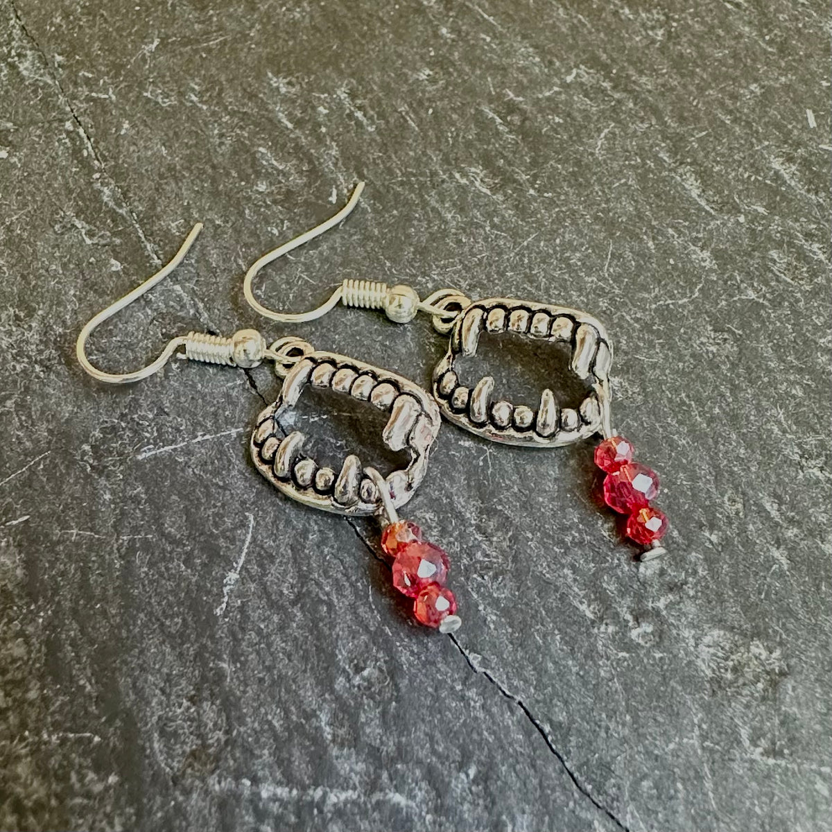 Vampire Fang Necklace & Earrings