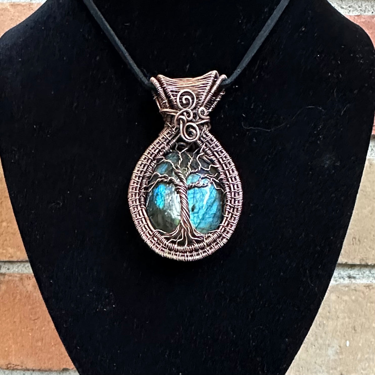 The Turning Stone — Labradorite Copper Tree of Life Pendant