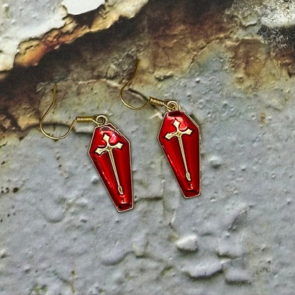 Coffin Necklace & Earrings Set