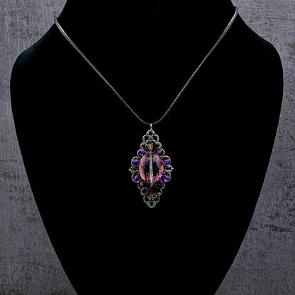 Gothic Crystal Filigree Pendant
