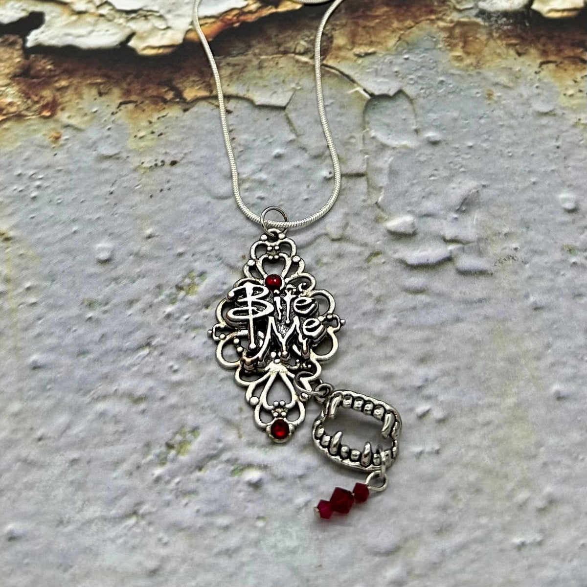 Gothic Vampire Necklace & Earrings
