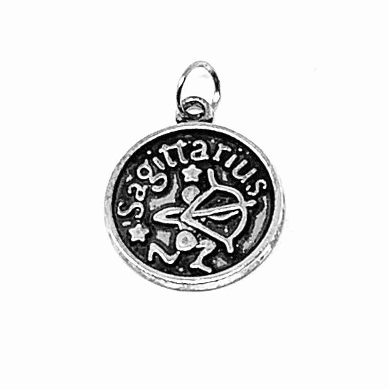 Zodiac Sign Moon Pendant - Silver