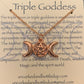 Triple Goddess / Triple Moon Pendant ~ Pentagram Necklace