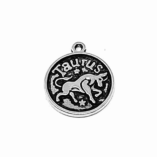 Zodiac Sign Moon Pendant - Silver