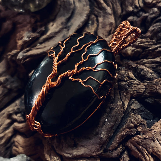 NightRoot ~ Black Tourmaline Tree of Life Talisman