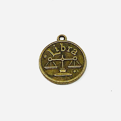 Zodiac Sign Moon Pendant - Bronze