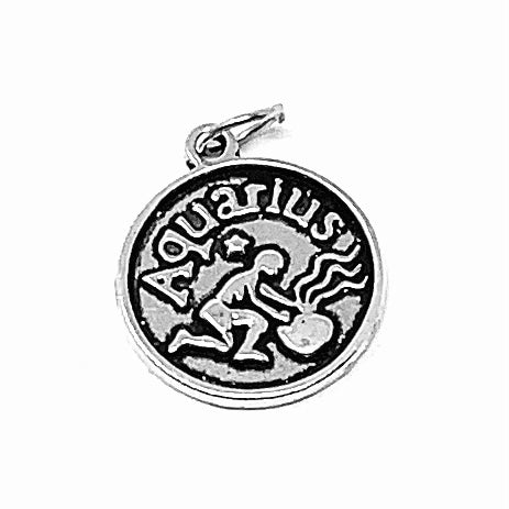 Zodiac Sign Moon Pendant - Silver