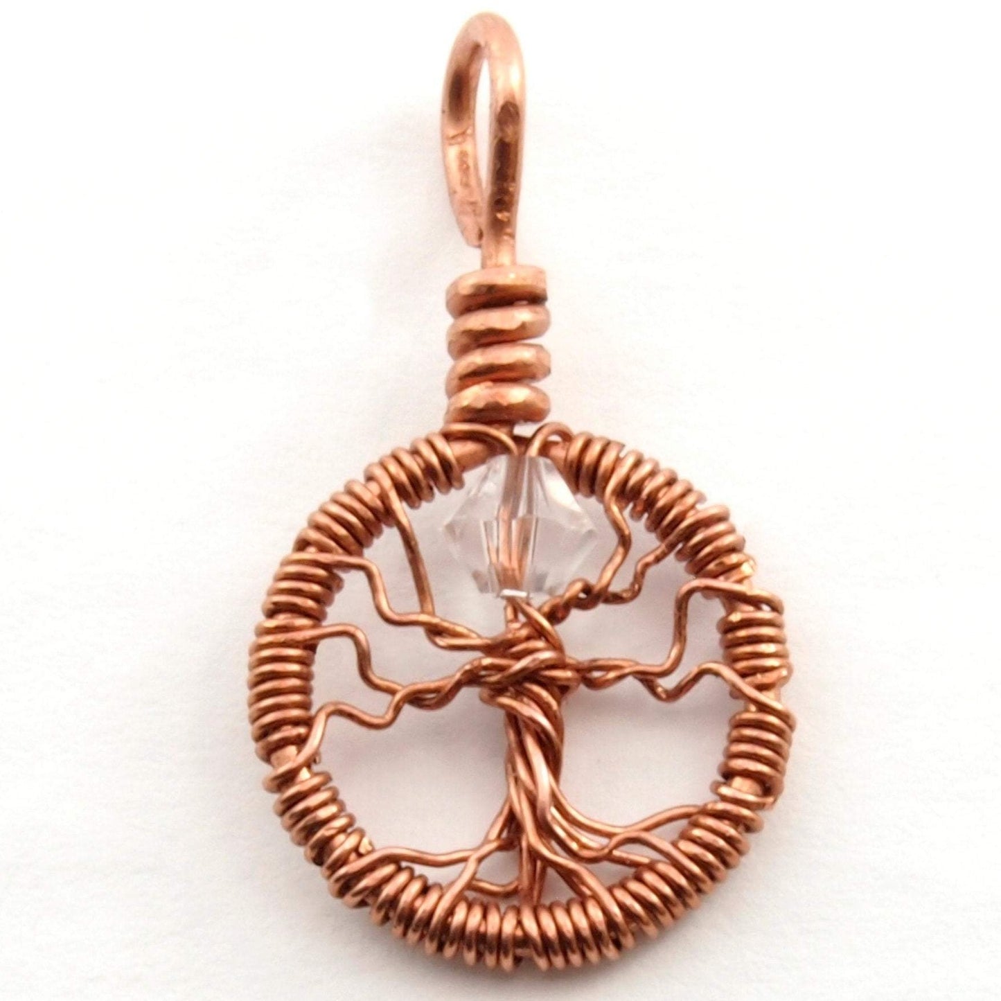 Delicate Crystal Tree of Life Pendant ~ April Birthstone