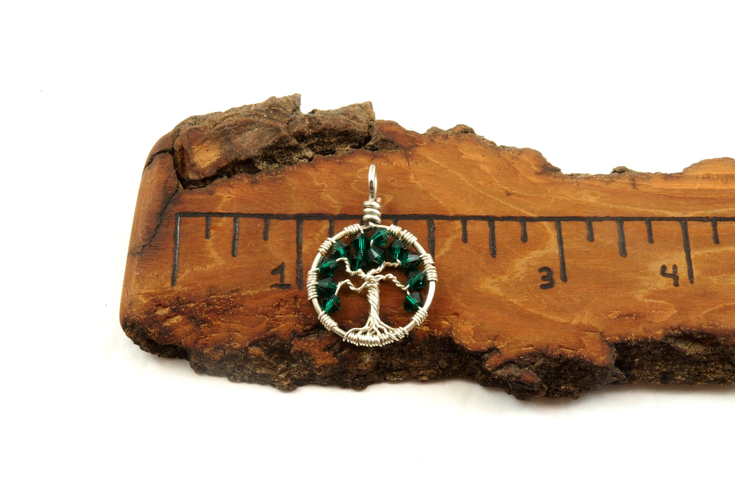 Emerald Crystal Tree of Life Pendant ~ May Birthstone
