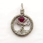 Delicate Ruby Crystal Tree of Life Pendant ~ July Birthstone