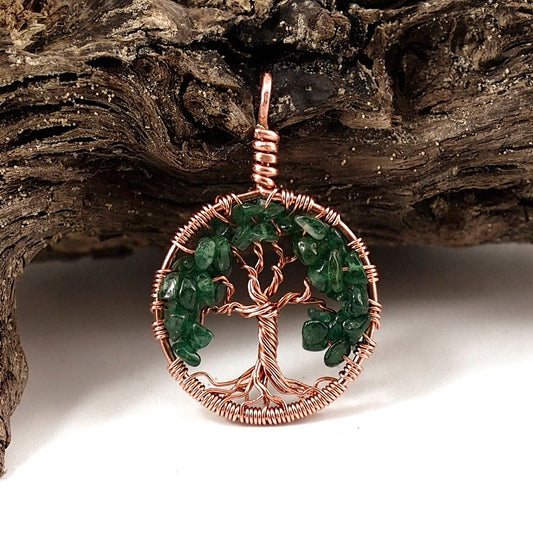 Green Aventurine Tree of Life Pendant