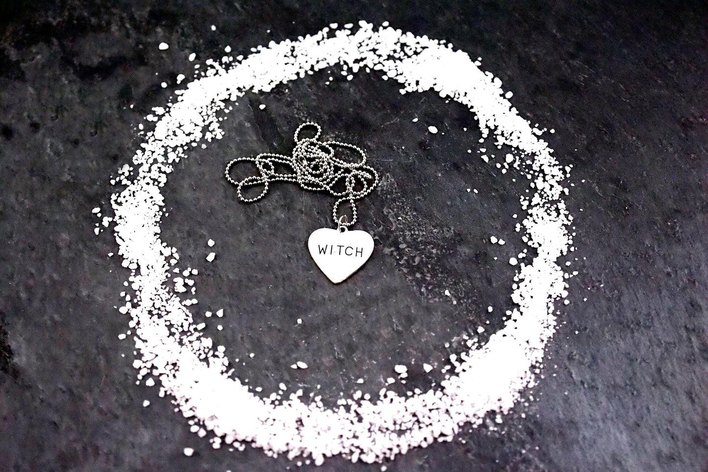 Witch Charm Necklace ~ Heart Amulet